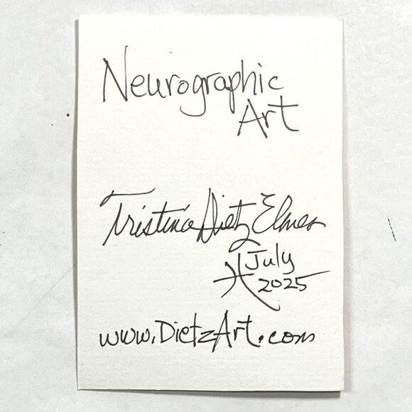 ACEO Original Neurographic Art Watercolor Mixed Media Artist Card ATC - Picture 3 of 3